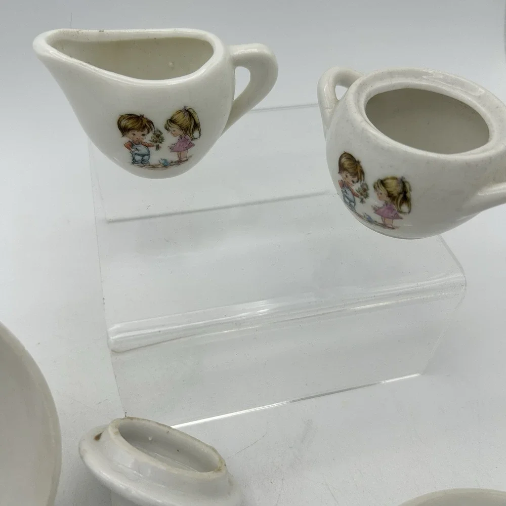 Vintage 1950s Grantcrest Child's Tea Set 11 Pieces‎ replacement Boy Girl Flower